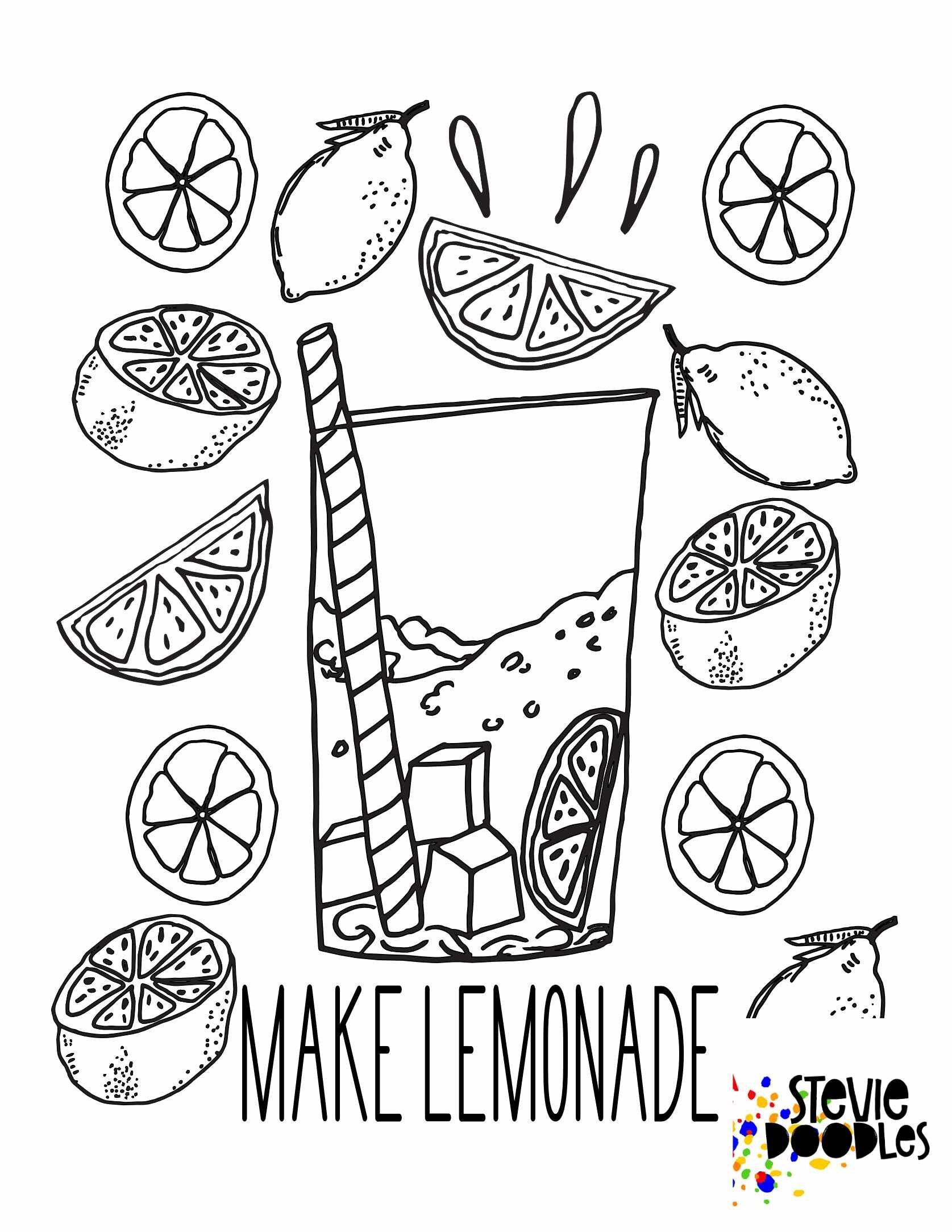 Free lemons lemonade coloring pages â stevie doodles lemon crafts coloring pages free coloring pages