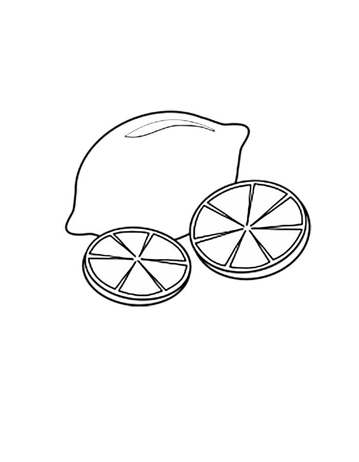 Dibujos de limones cortados a la mitad para colorear