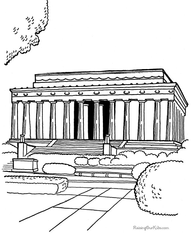 The lincoln memorial coloring pages coloring pages abraham lincoln projects lincoln memorial
