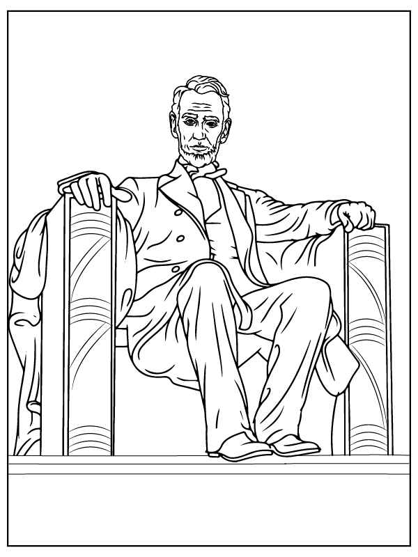 The lincoln memorial coloring page