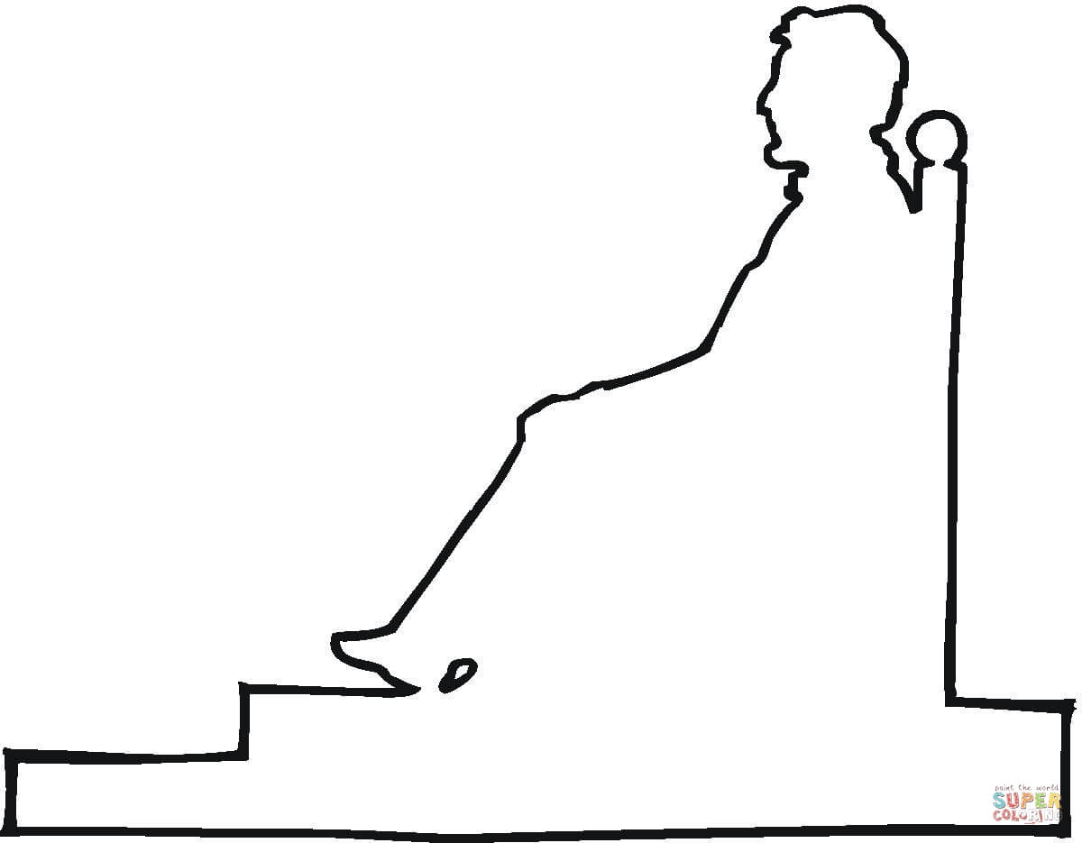 Lincoln memorial silhouette coloring page free printable coloring pages