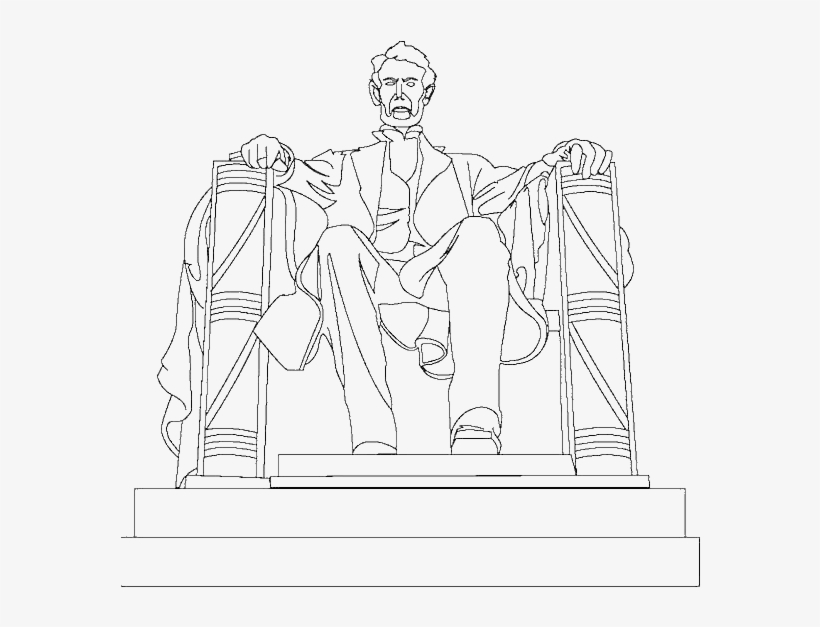 A drawing of abraham lincoln memorial coloring page