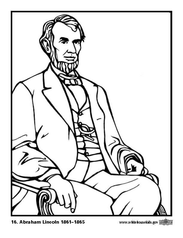 Coloring page abraham lincoln