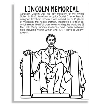 Lincoln memorial world landmark poster art history bulletin board
