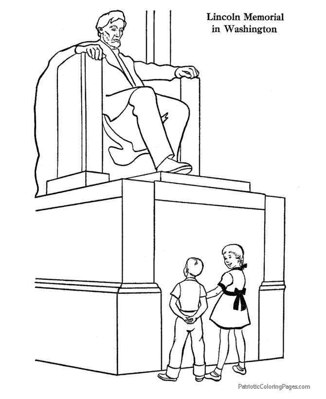 Lincoln memorial coloring page