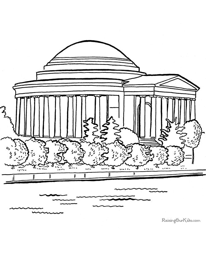 Jefferson memorial coloring pages