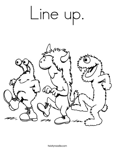 Line up coloring page