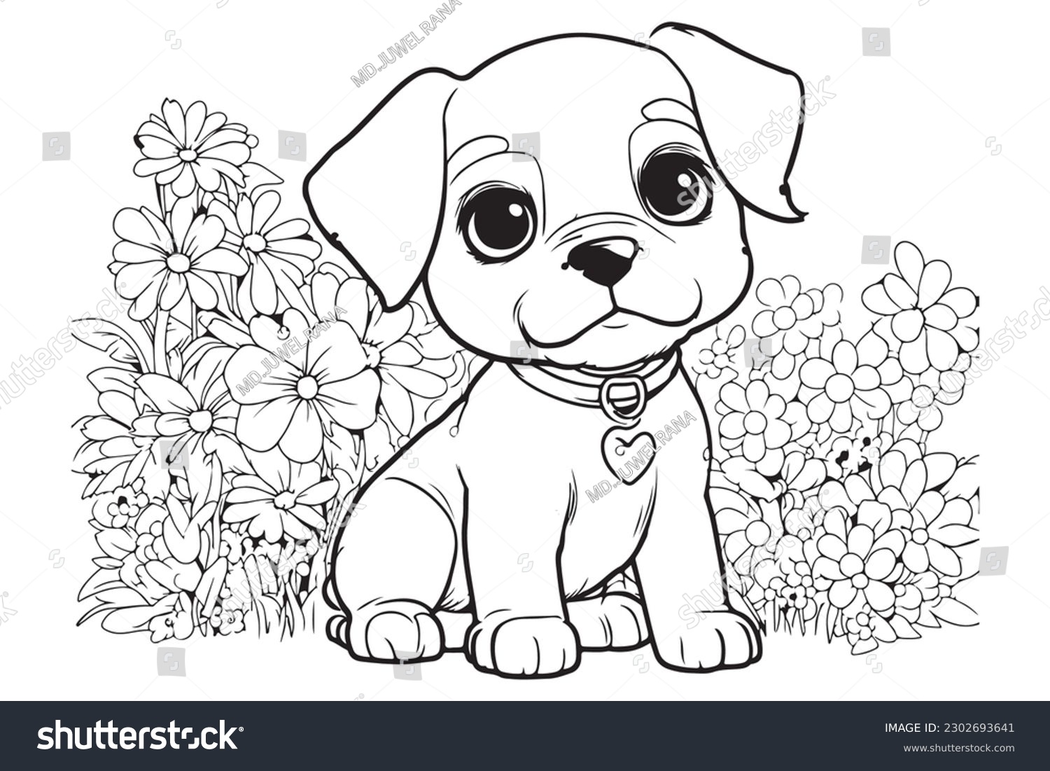 Dog outline clipart royalty