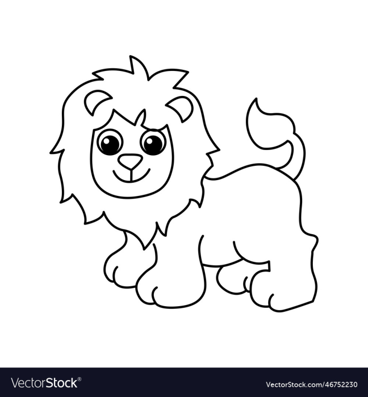 Free lion cartoon coloring page for kids