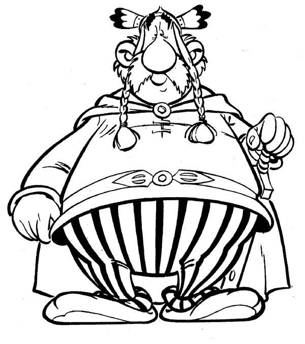 The leader of gaulish village vitalstatistix in the adventure of asterix coloring page