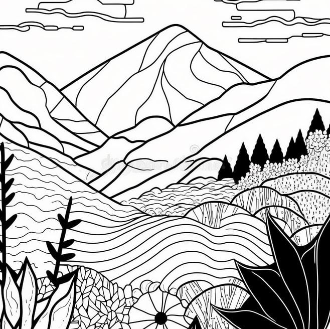 Midjourney prompts for coloring book pages