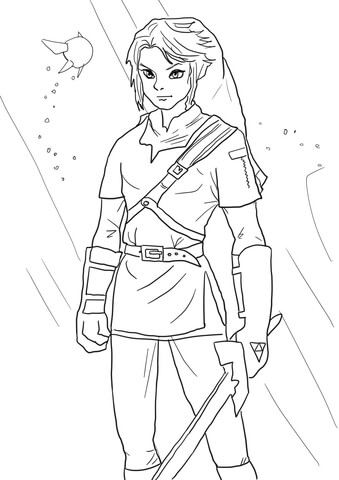 Link from legend of zelda coloring page free printable coloring pages