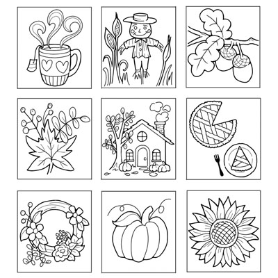 Autumn minis coloring page c