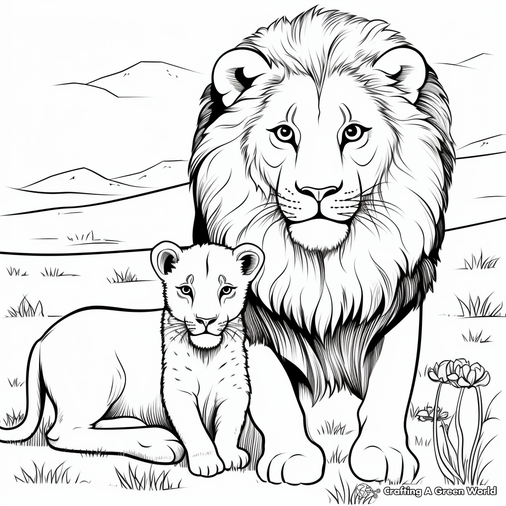 Lion and lamb coloring pages