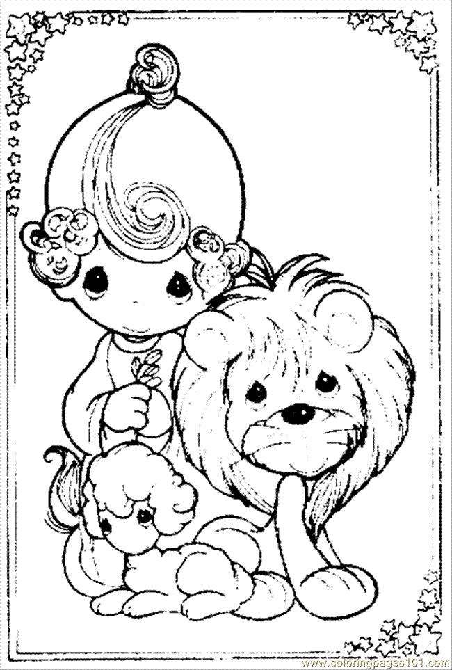 Precious moments lamb coloring page for kids