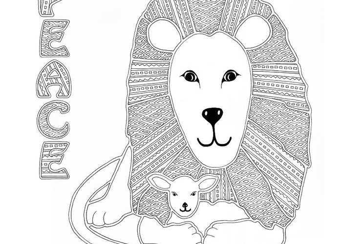Lion lamb greeting card by willow bas
