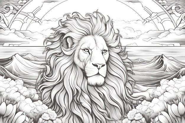 Page lion head coloring books images