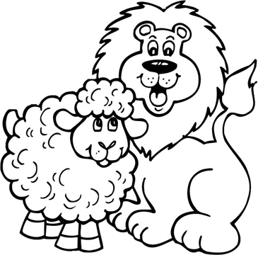 Lion and lamb printable clip art and images