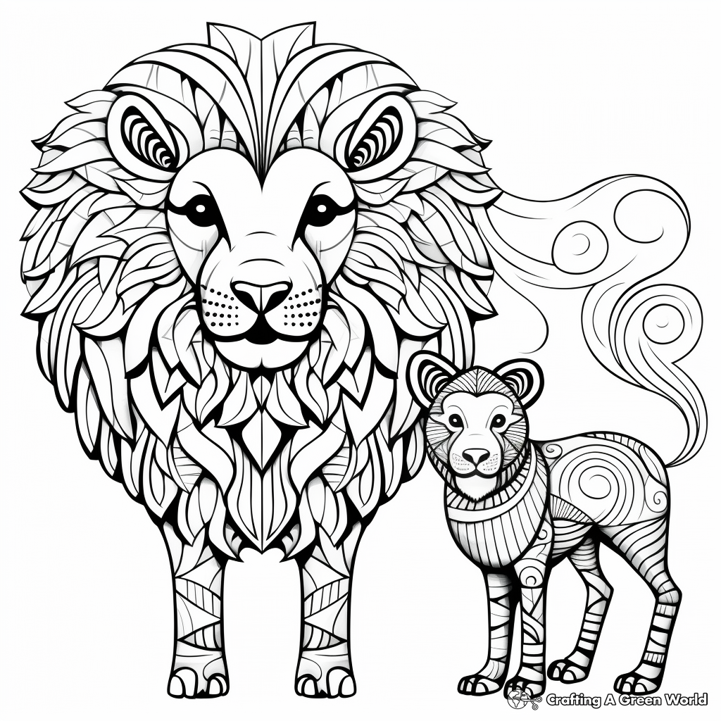 Lion and lamb coloring pages