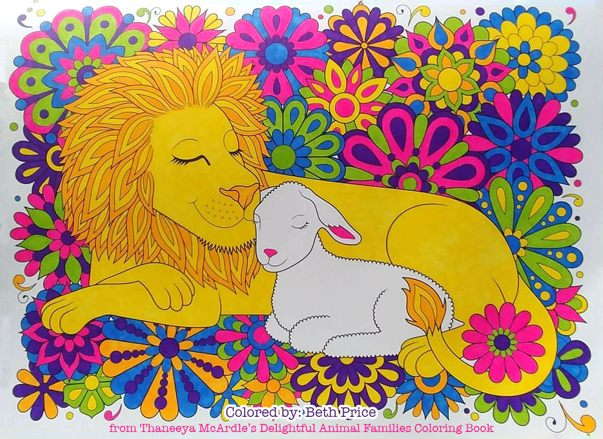 Delightful animal families coloring book by mcardle â