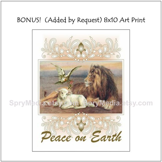 Lion and the lamb printable pack postcard