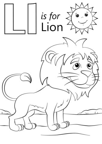 L is for lion coloring page from letter l category select from printable crafts of â preschool coloring pages lion coloring pages alphabet coloring pages