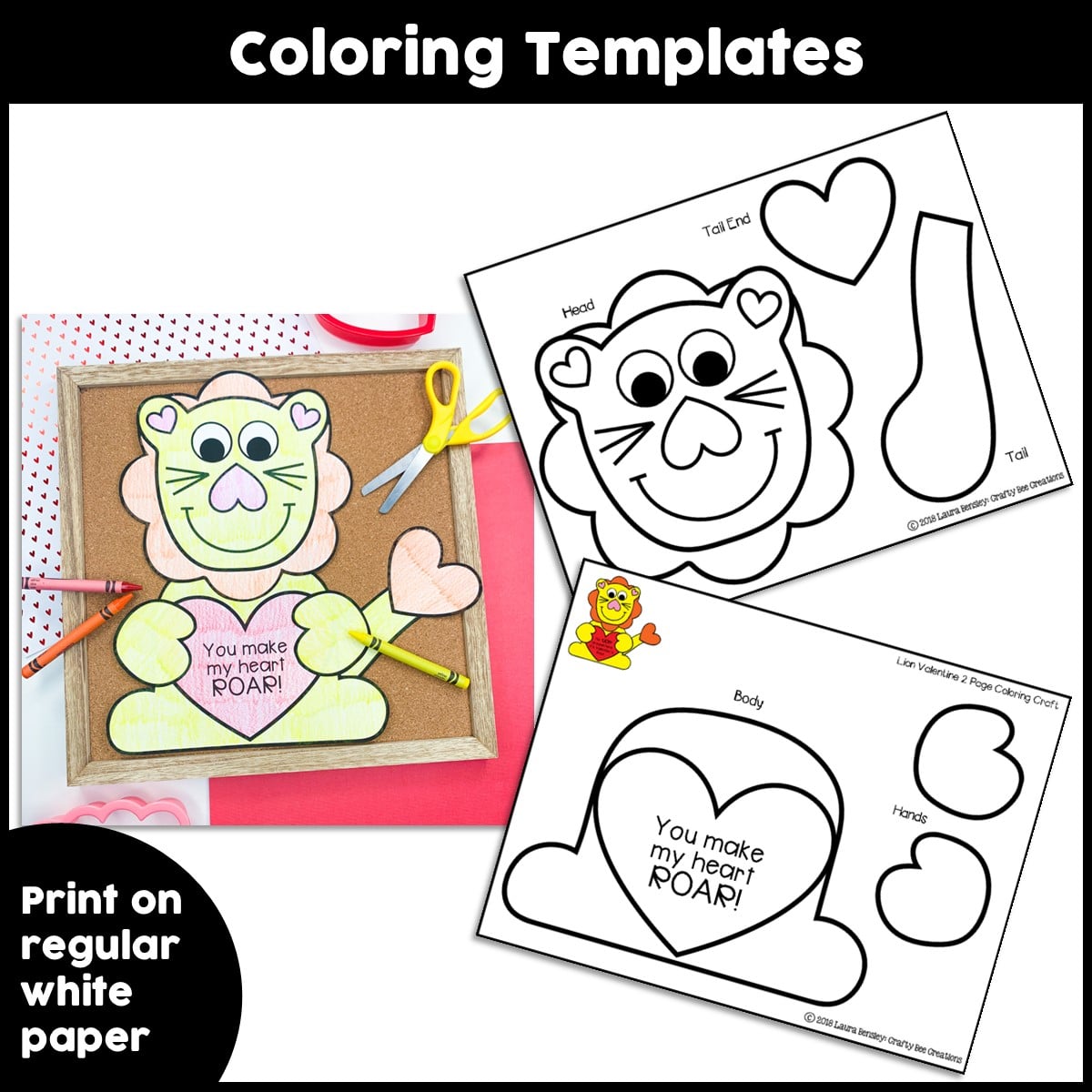 Valentine lion craft activity