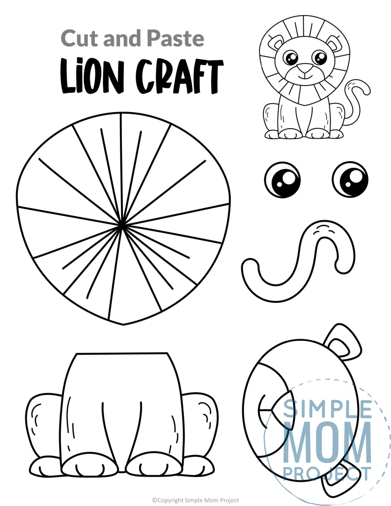 Free printable lion craft template â simple mom project