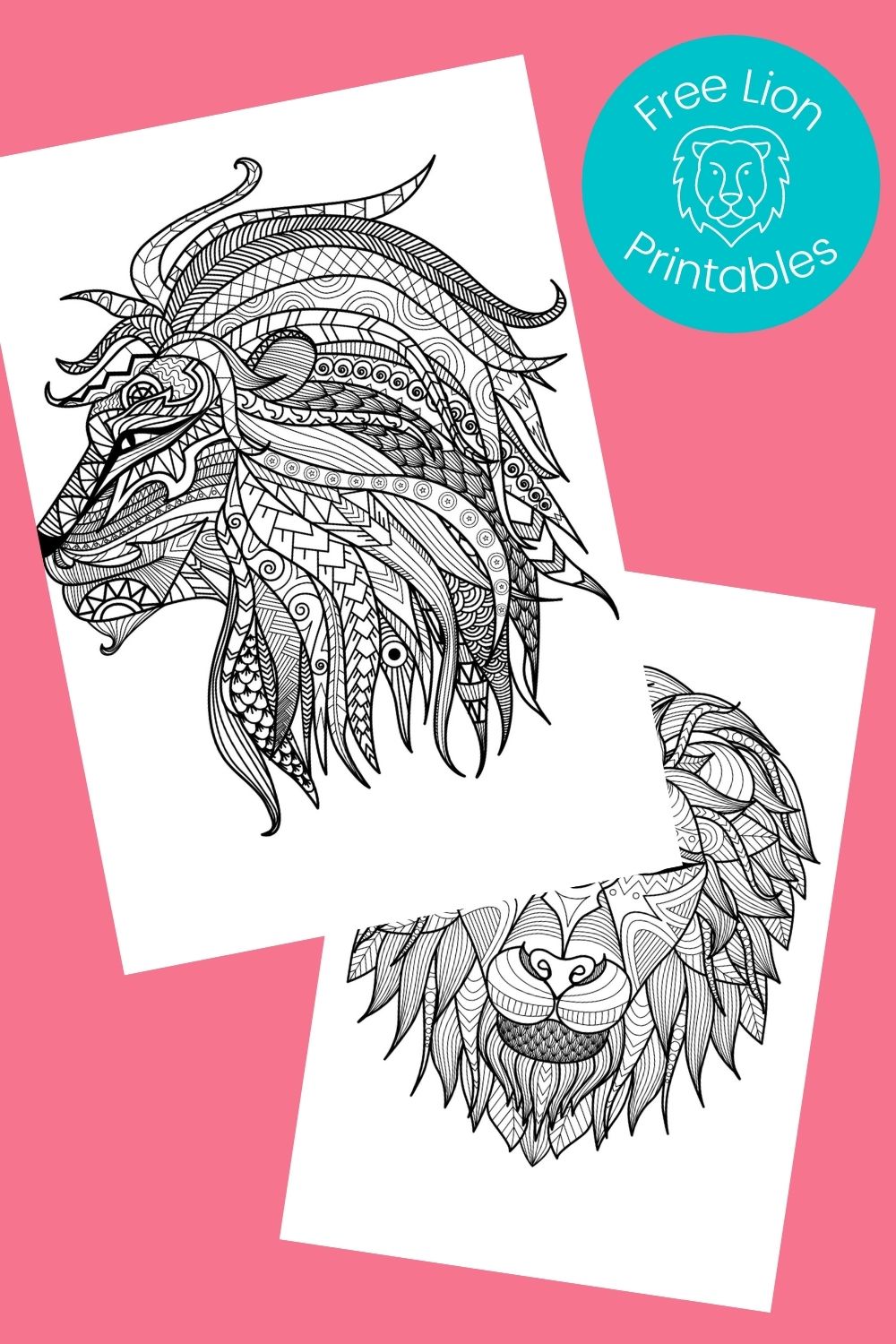 Free printable lion coloring pages