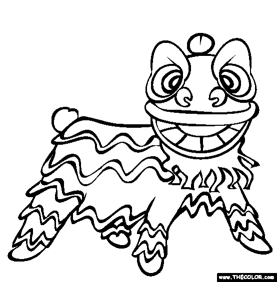 Chinese lion coloring page halaman mewarnai seni krayon seni origami
