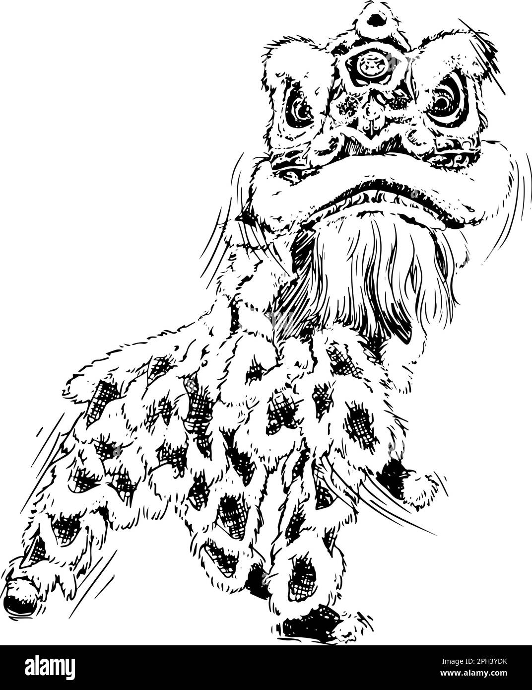 Lion dance black and white stock photos images