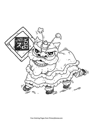 Dancing lion coloring page â free printable pdf from