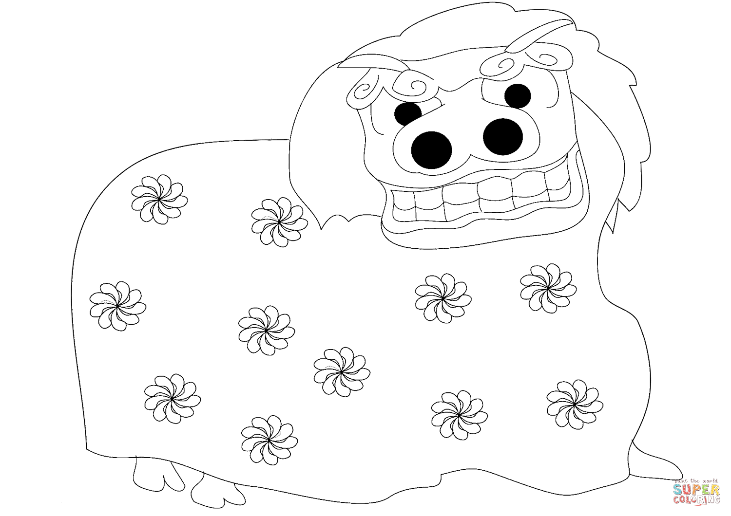 Lion dance coloring page free printable coloring pages