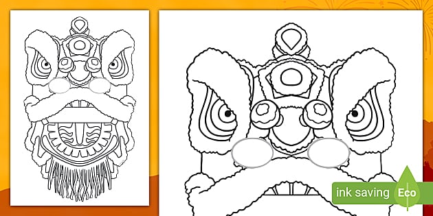 Chinese new year lion mask template teacher made