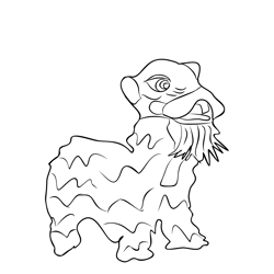 Lion dance hong kong coloring page for kids