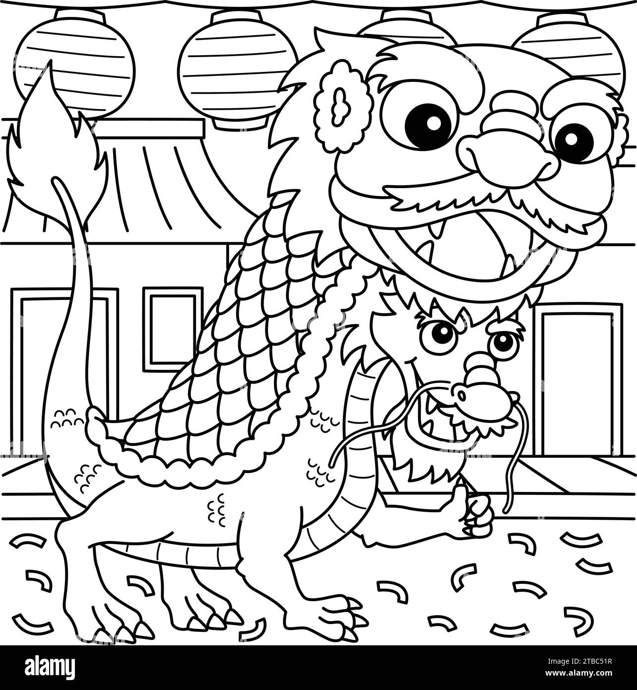 Chinese dragon dance black and white stock photos images