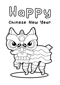 Chinese new year lion dance coloring page by crafter feather tpt