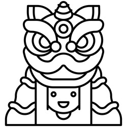 Lion dance head vector images over