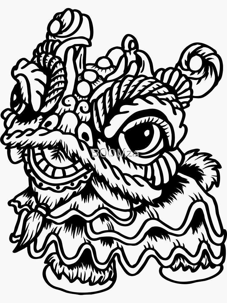 Barongsai the lion dance sticker for sale by bmza