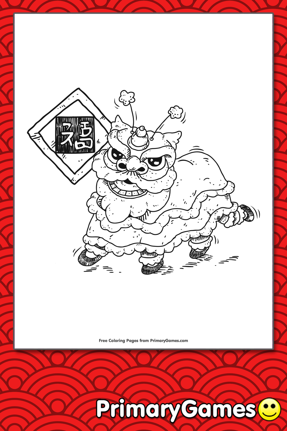 Dancing lion coloring page â free printable pdf from