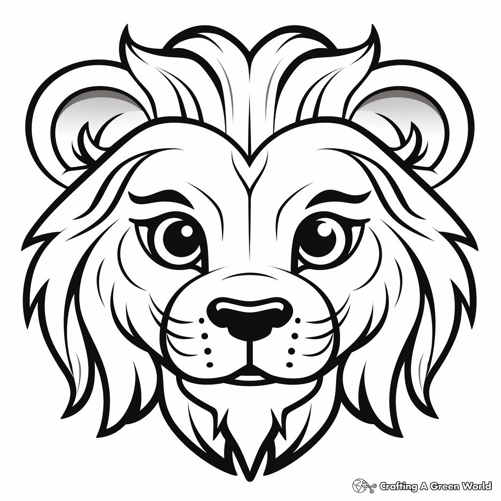 Lion face coloring pages