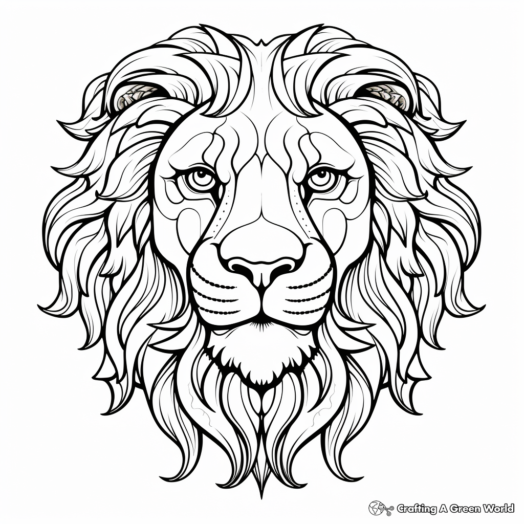 Lion face coloring pages
