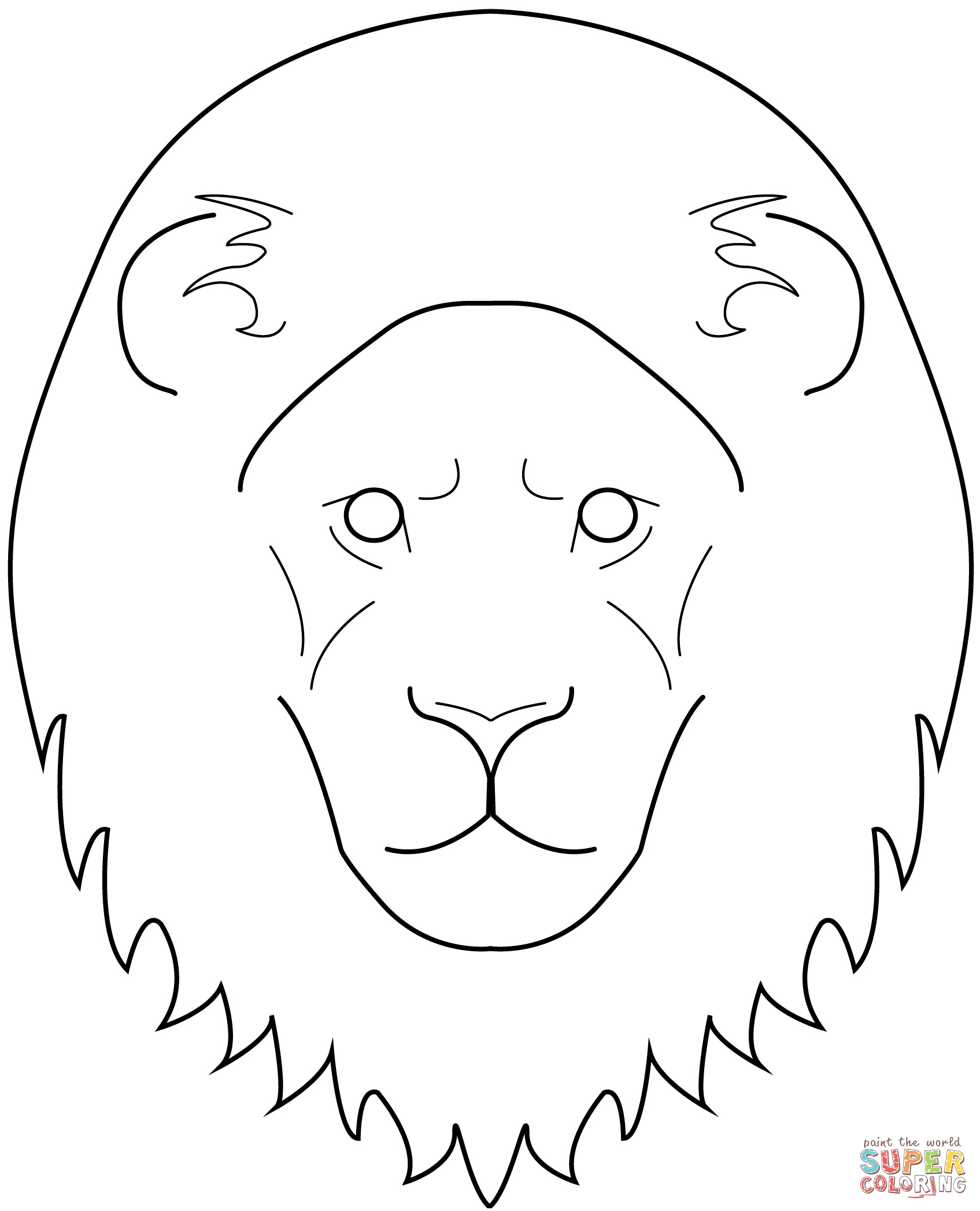 Lion face coloring page free printable coloring pages