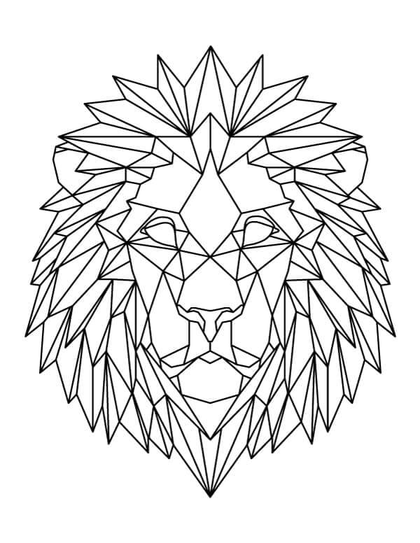 Free lion head image coloring page