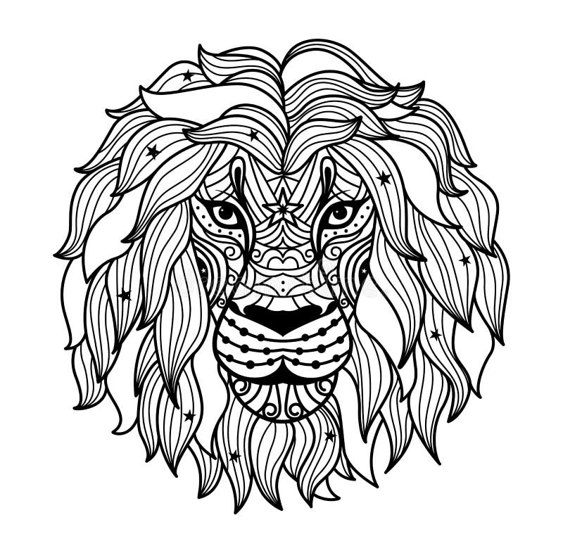 Lion head adult coloring stock illustrations â lion head adult coloring stock illustrations vectors clipart
