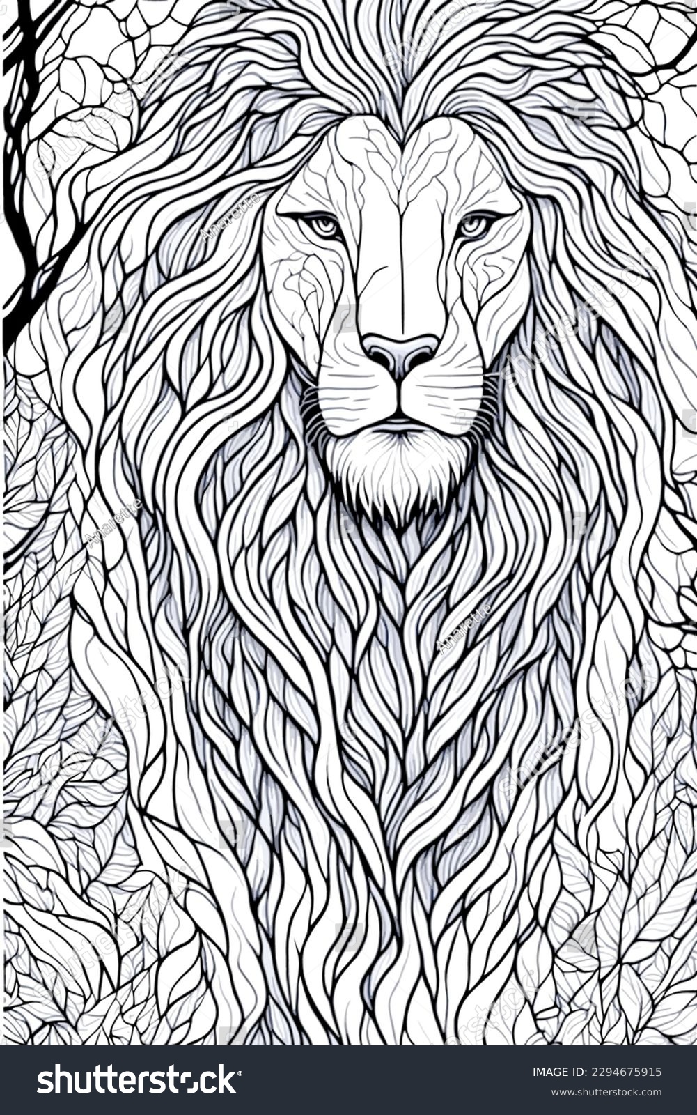 Thousand coloring book adult lion royalty