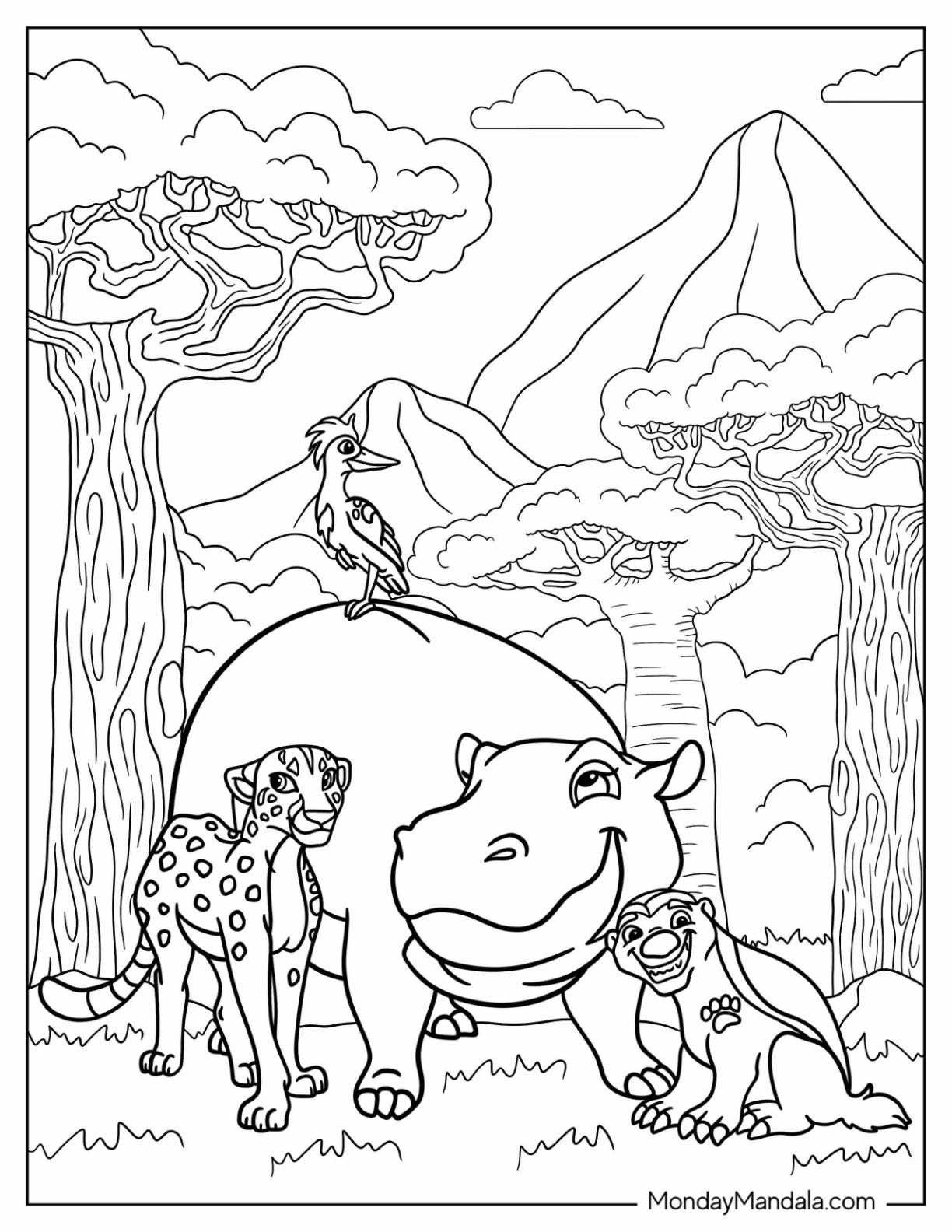 Lion guard coloring pages free pdf printables