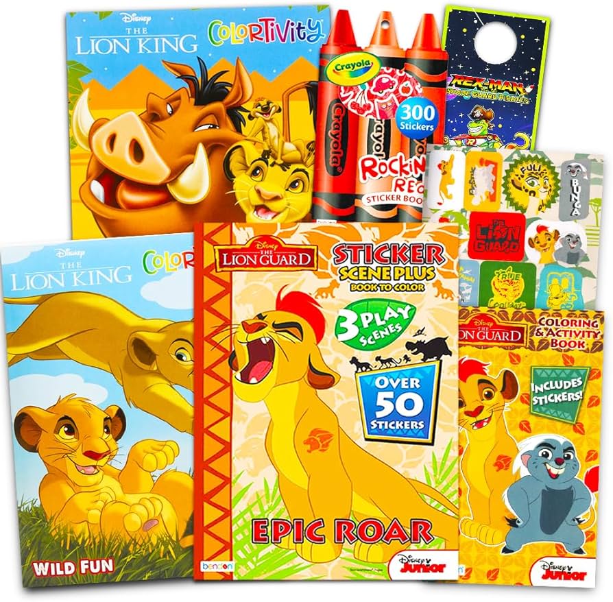 Disney junior lion guard coloring and activity book set