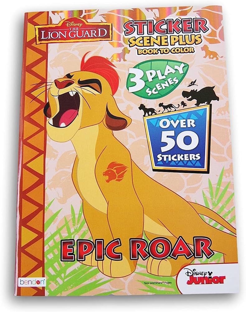 Coloring books lion guard sticker scene plush book to color with play scenes and over stickers coloring books toys games
