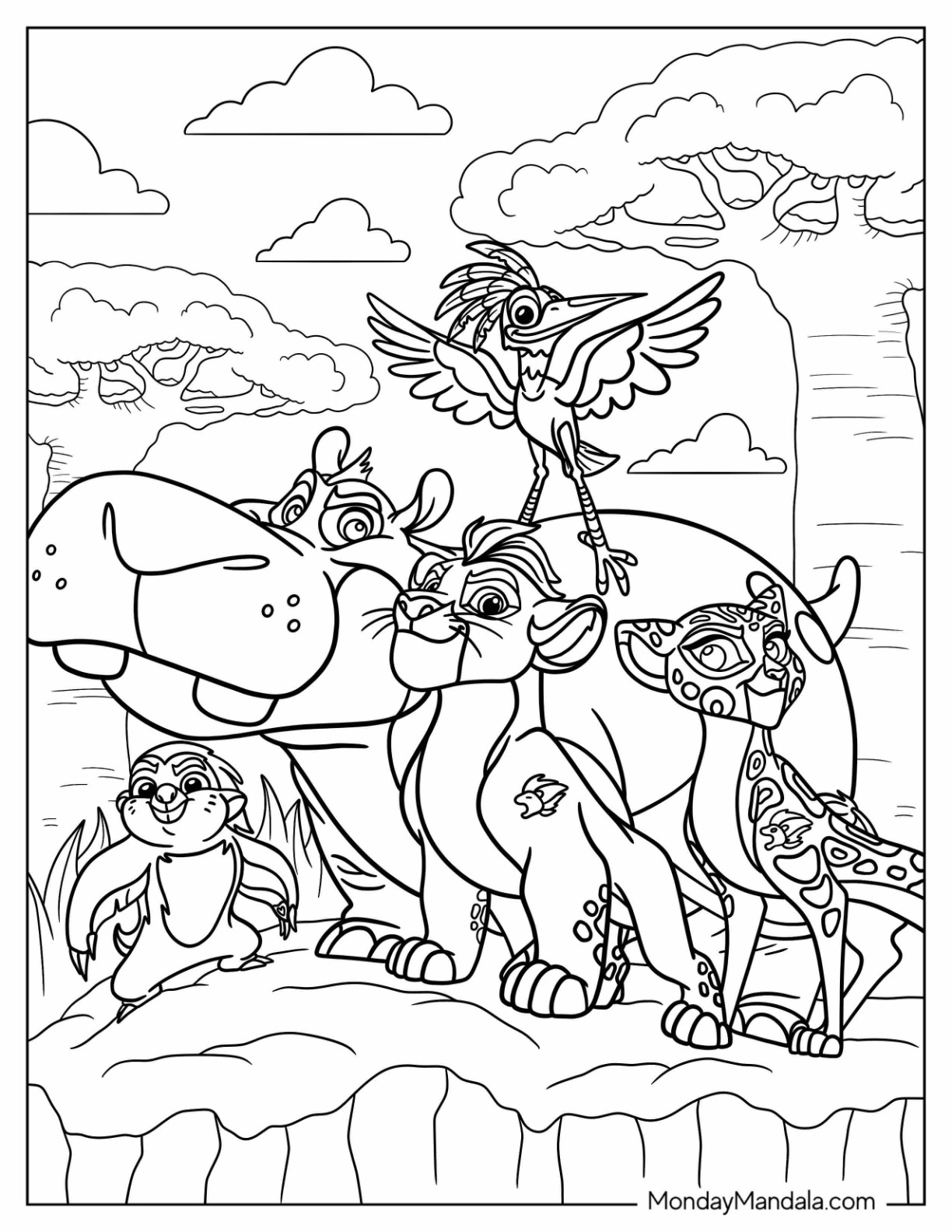 Lion guard coloring pages free pdf printables